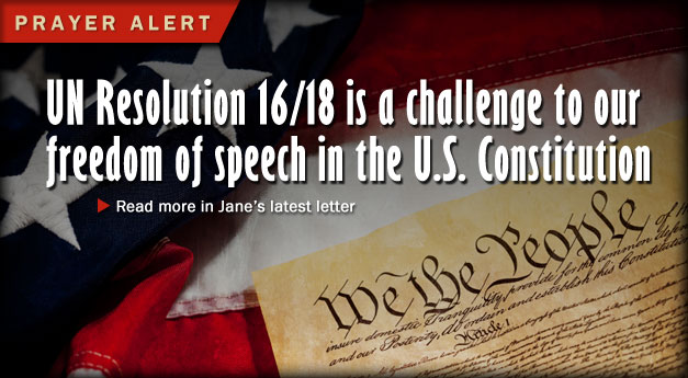 Prayer alert: UN Resolution 16-18